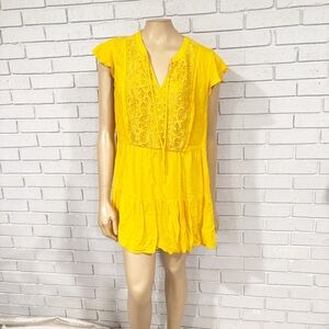 Torrid Yellow Swiss Dot Lace Top Boho Chic and‎ Cottagecore